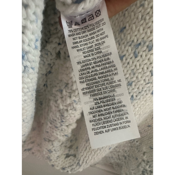 French Connection Sweater Size M White and Blue - Picture 4 of 4
